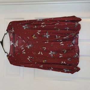 love, fire Blouse 1X, long sleeve